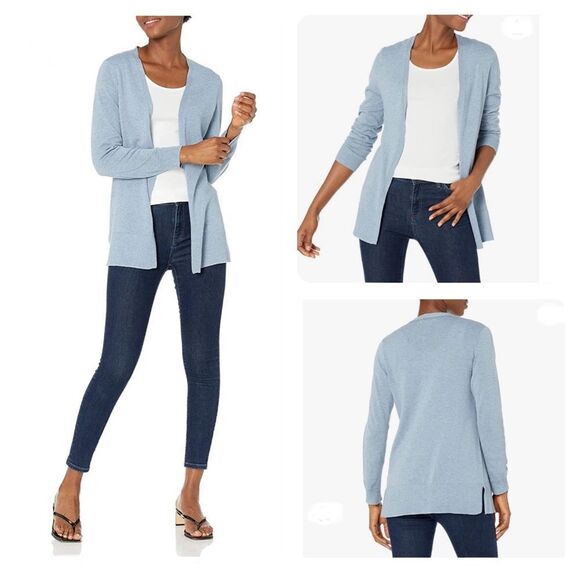 Amazon Essentials Women's Lightweight Open-Front Cardigan Sweater Blue Sz M - Picture 1 of 11